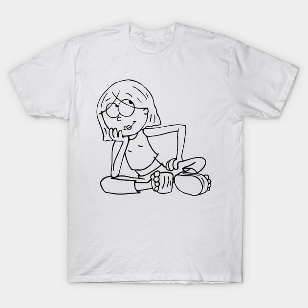 Lizzie McGuire Cartoon Outline T-Shirt by baranskini